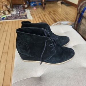 Black Lace Up Suede Boots